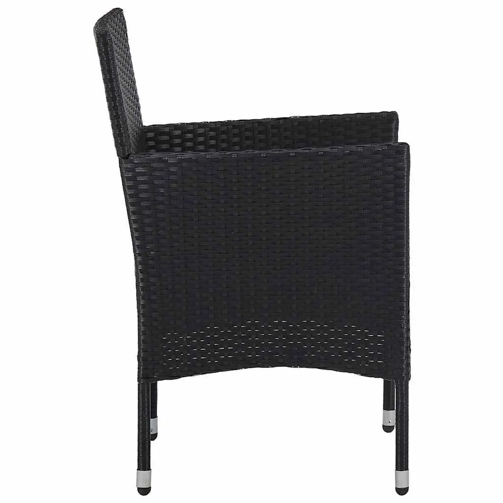 Black Outdoor Dining Chair Set 2pc