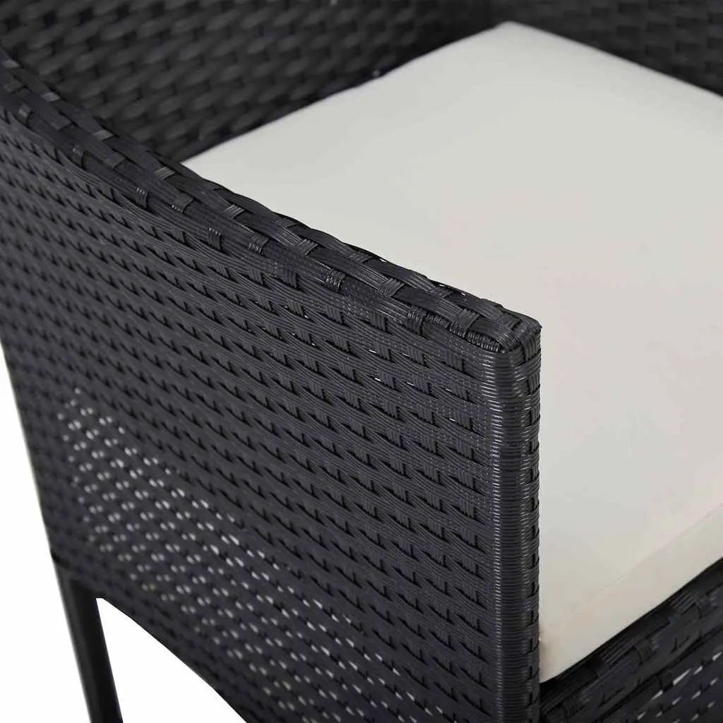 Black Outdoor Dining Chair Set 2pc