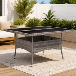 Specifications of the Grey Poly Rattan Outdoor Dining Table