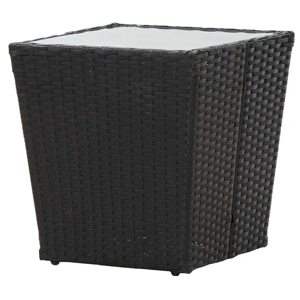 Outdoor Tea Table Black Garden Patio Furniture 41.5 x 41.5 x 43 cm