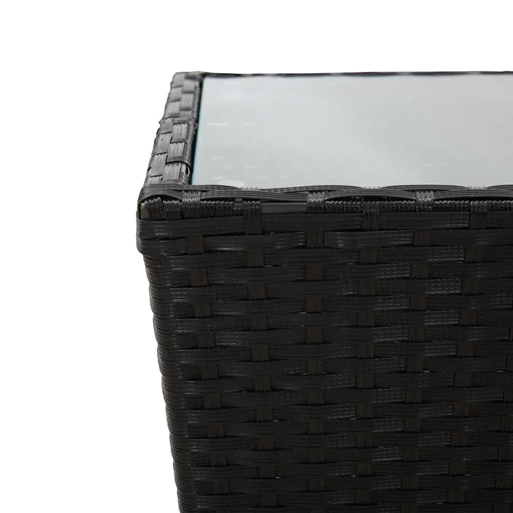 Outdoor Tea Table Black Garden Patio Furniture 41.5 x 41.5 x 43 cm