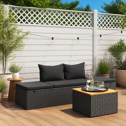 PE Rattan Outdoor Sun Lounger Bed with Cushions