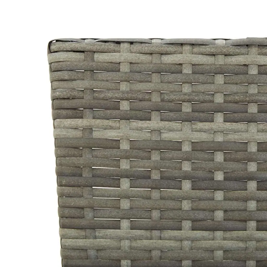 Outdoor Garden Bench Patio 176cm Grey Poly Rattan Adjustable Sun Bed with Cushions