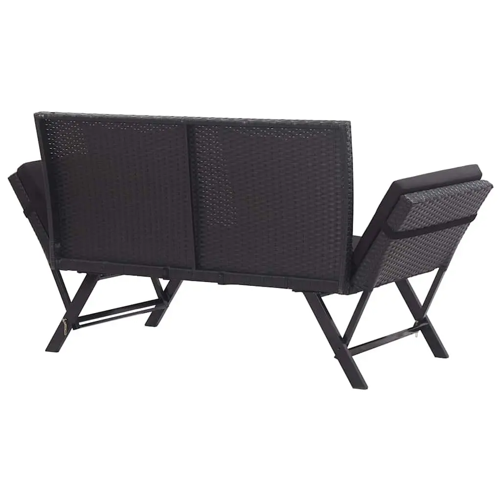 Outdoor Garden Bench Patio Seating Daybed Adjustable 176cm Black