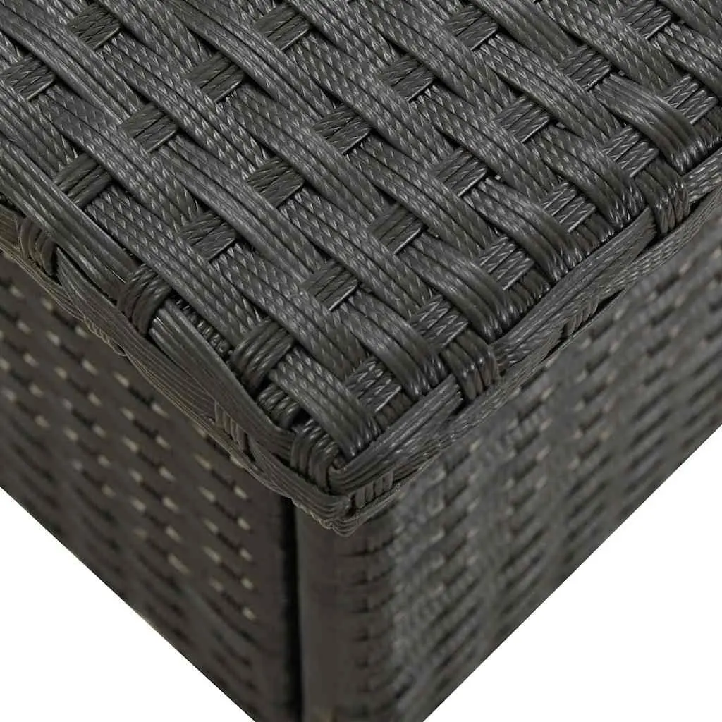 Outdoor Tea Table Black 50x50x47cm Poly Rattan Garden Patio Side Coffee Table