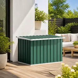 Garden Storage Box Specifications: Green Steel Container