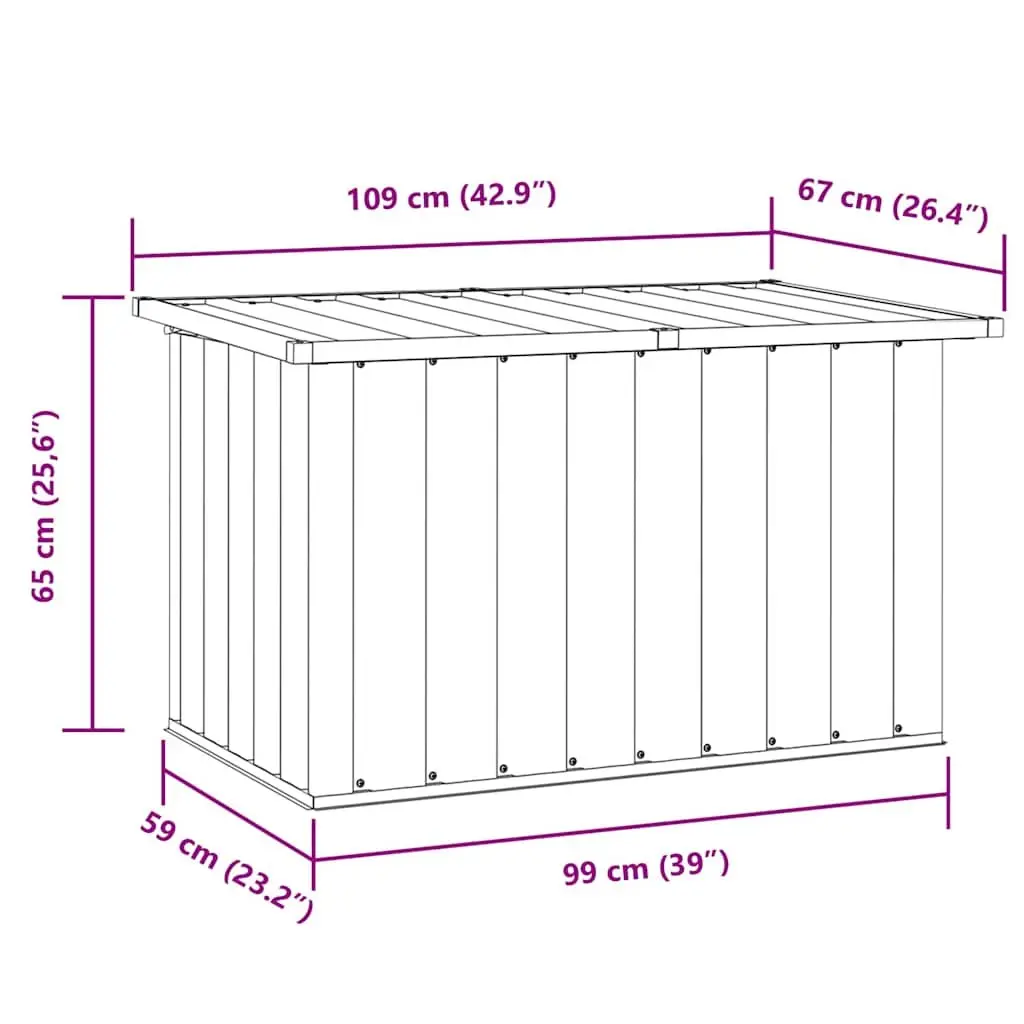 Outdoor Storage Box for Patio and Garden Anthracite 109 x 67 x 65 cm