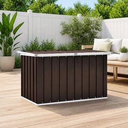 Garden Storage Box: 109x67x65 cm, Brown Steel Frame