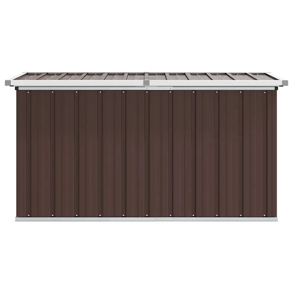 Garden Storage Box Brown Outdoor Patio Deck Furniture Durable Steel Chest