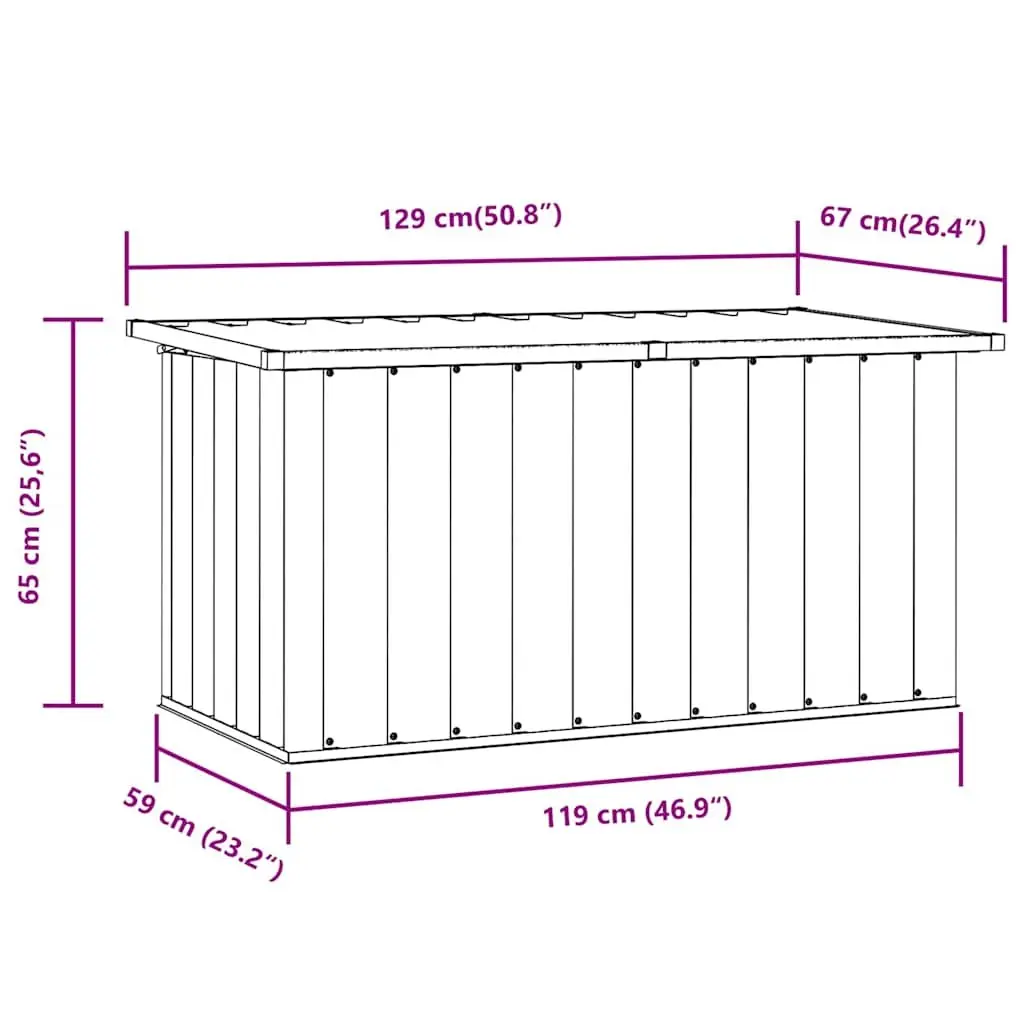 Garden Storage Box Brown Outdoor Patio Deck Furniture Durable Steel Chest