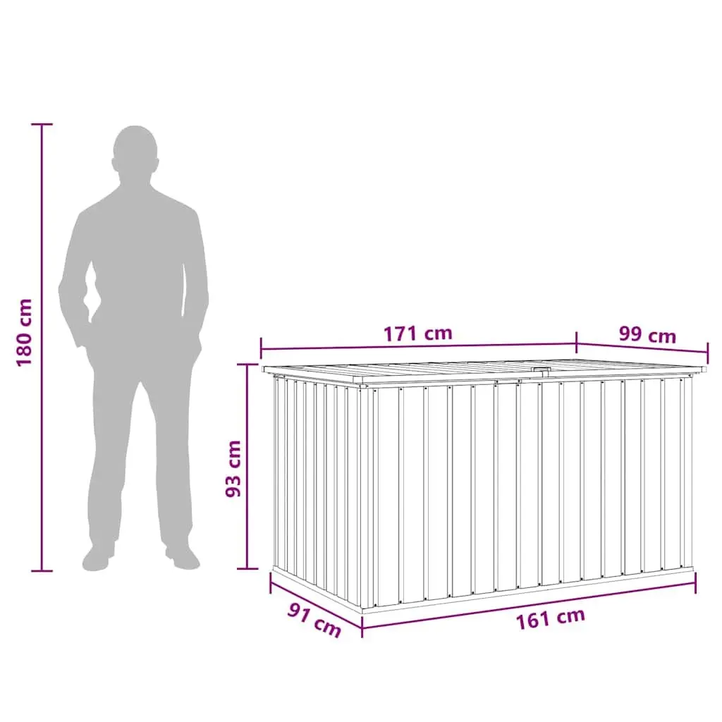 Garden Storage Box Outdoor Patio Deck Organizer Grey 171x99x93cm
