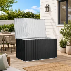Garden Storage Box Specifications: Anthracite Steel Organizer