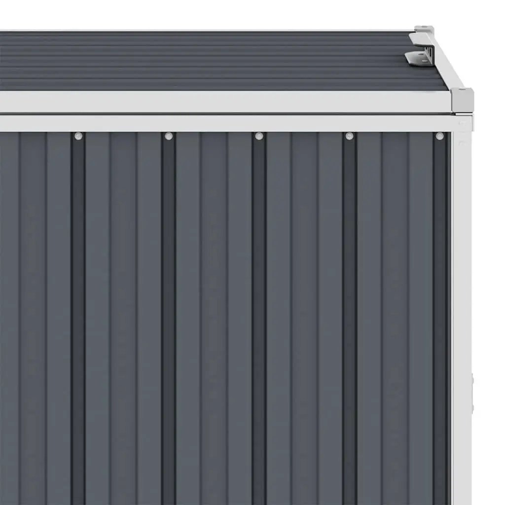 Quadruple Garbage Bin Shed Garden Waste Container Storage Grey 286x81x121cm