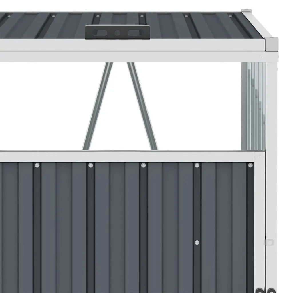 Quadruple Garbage Bin Shed Garden Waste Container Storage Grey 286x81x121cm