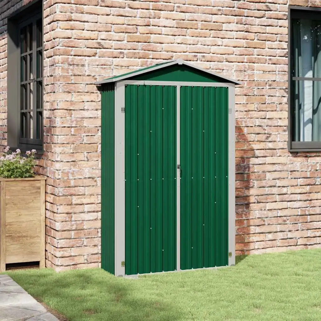 Garden Shed Green Outdoor Storage 116x45x175cm Galvanised Steel