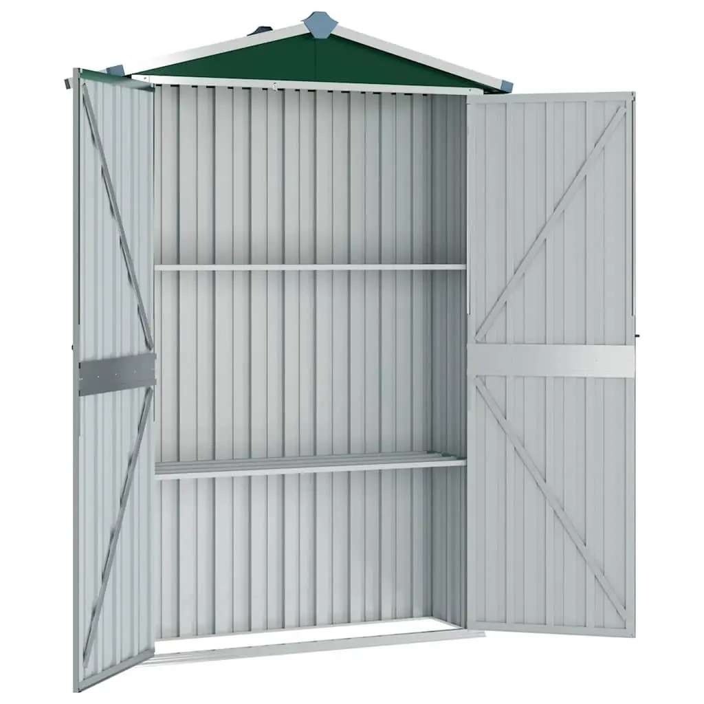 Garden Shed Green Outdoor Storage 116x45x175cm Galvanised Steel