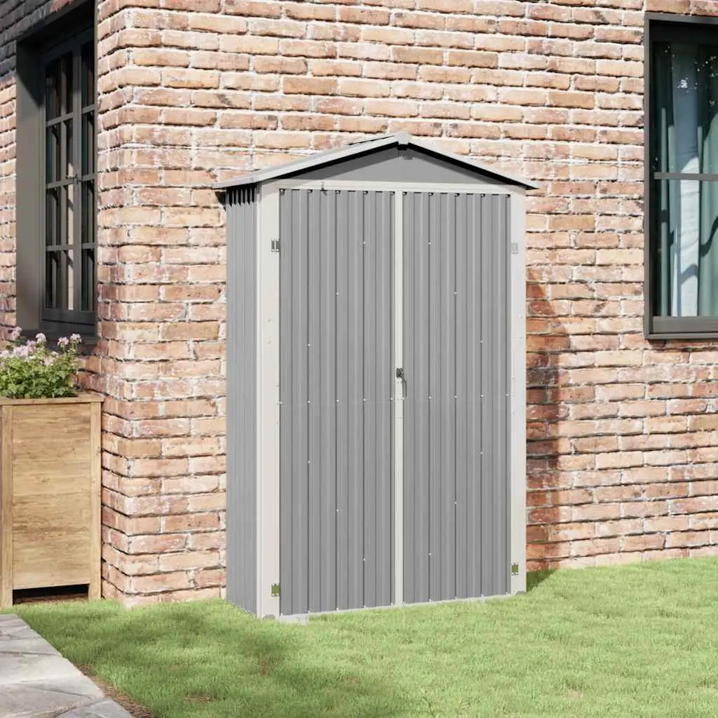 Garden Shed Outdoor Storage Grey Metal Galvanised Steel 116L x 45W x 175H cm
