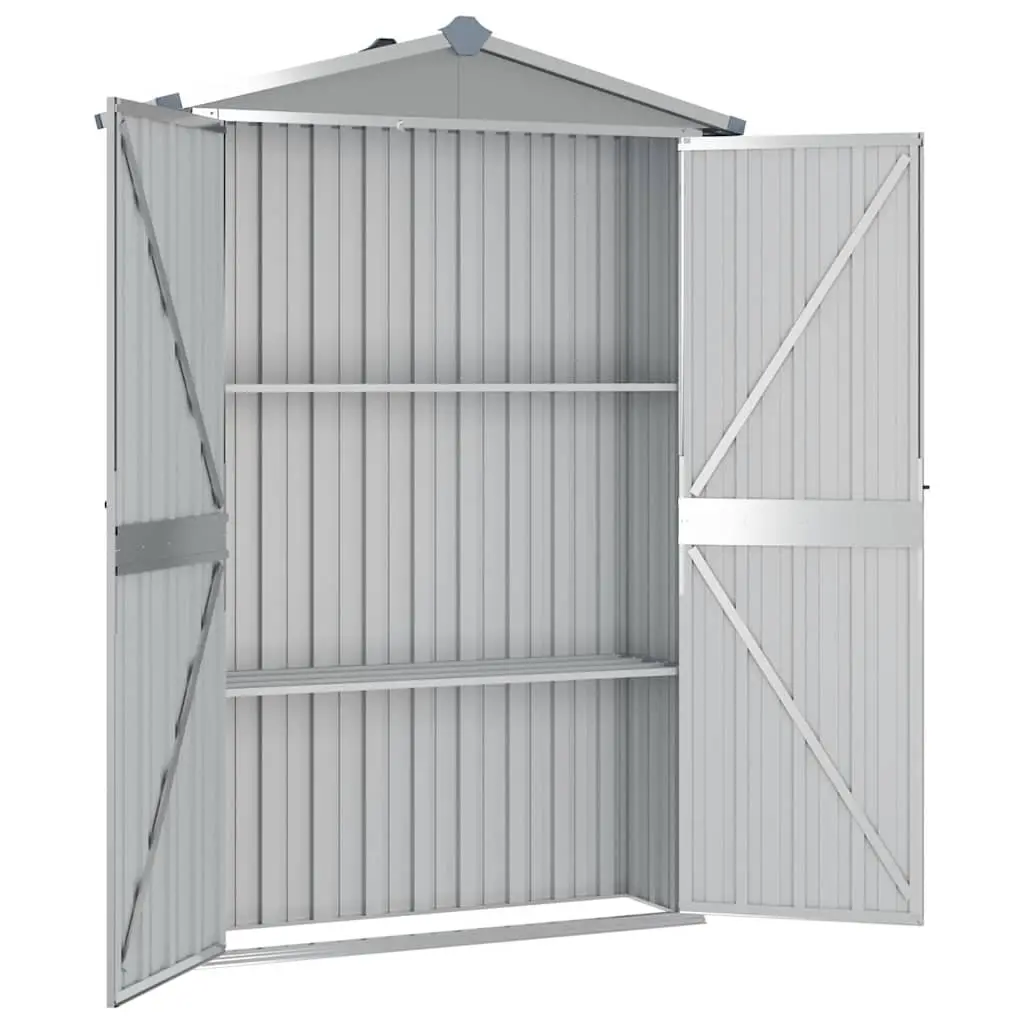 Garden Shed Outdoor Storage Grey Metal Galvanised Steel 116L x 45W x 175H cm