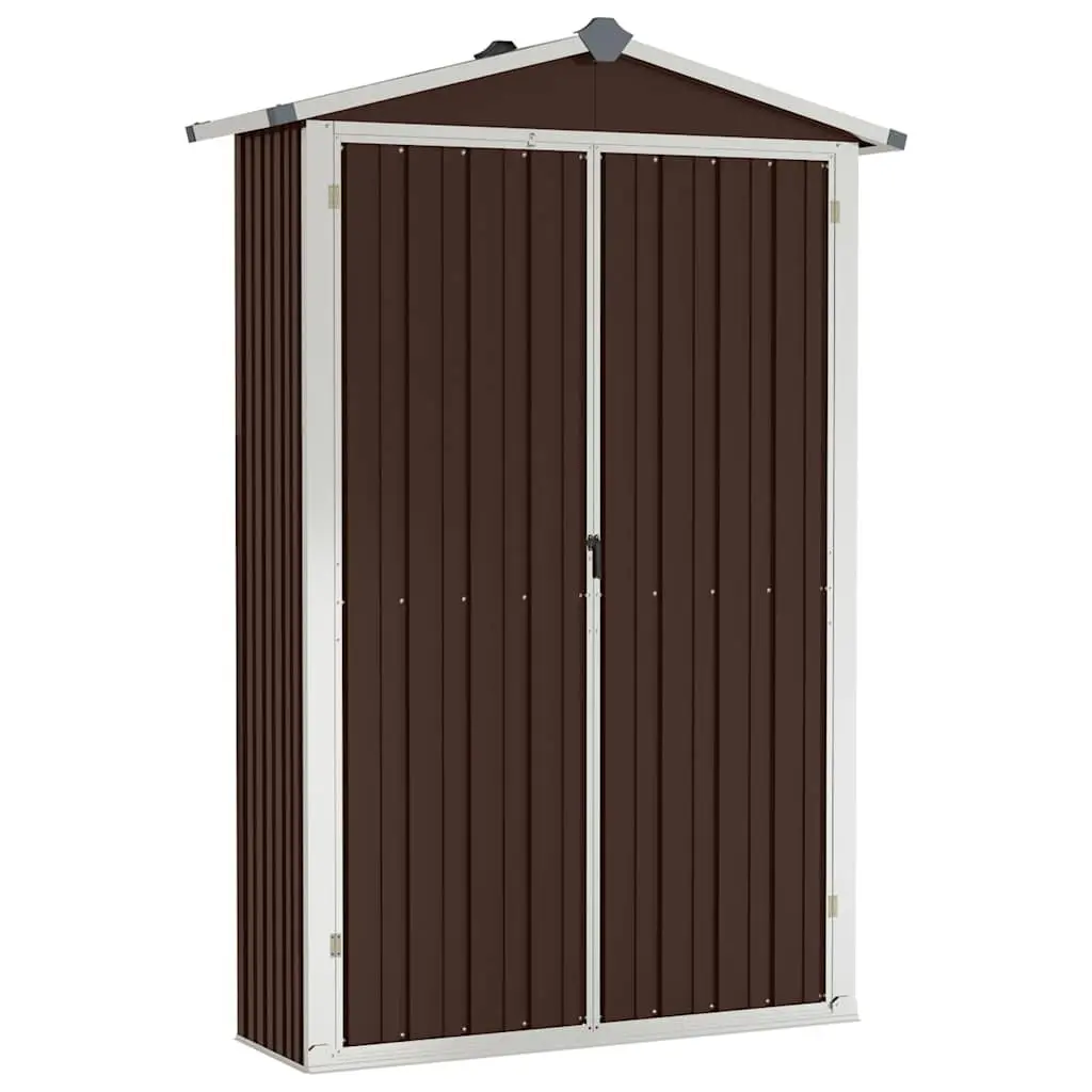 Garden Shed Outdoor Storage Brown Galvanised Steel 116 x 45 x 175 cm