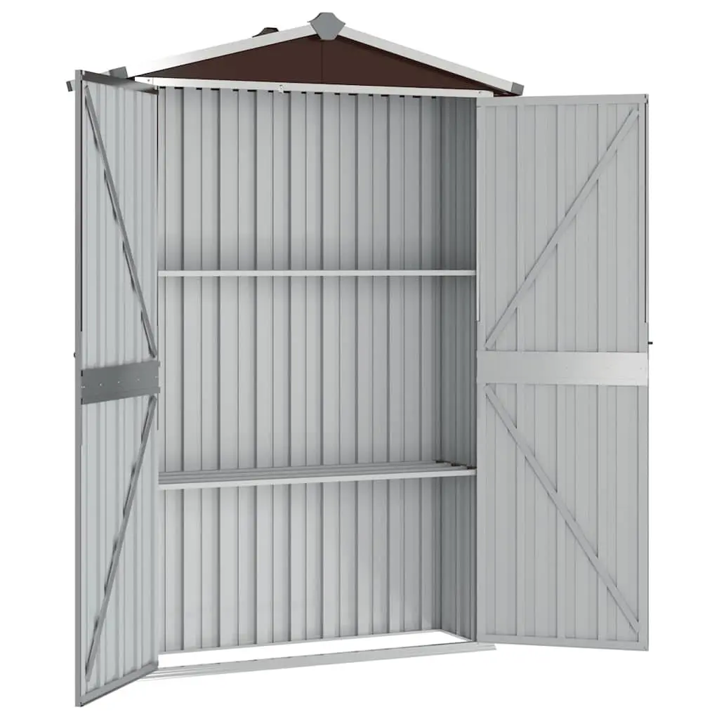 Garden Shed Outdoor Storage Brown Galvanised Steel 116 x 45 x 175 cm