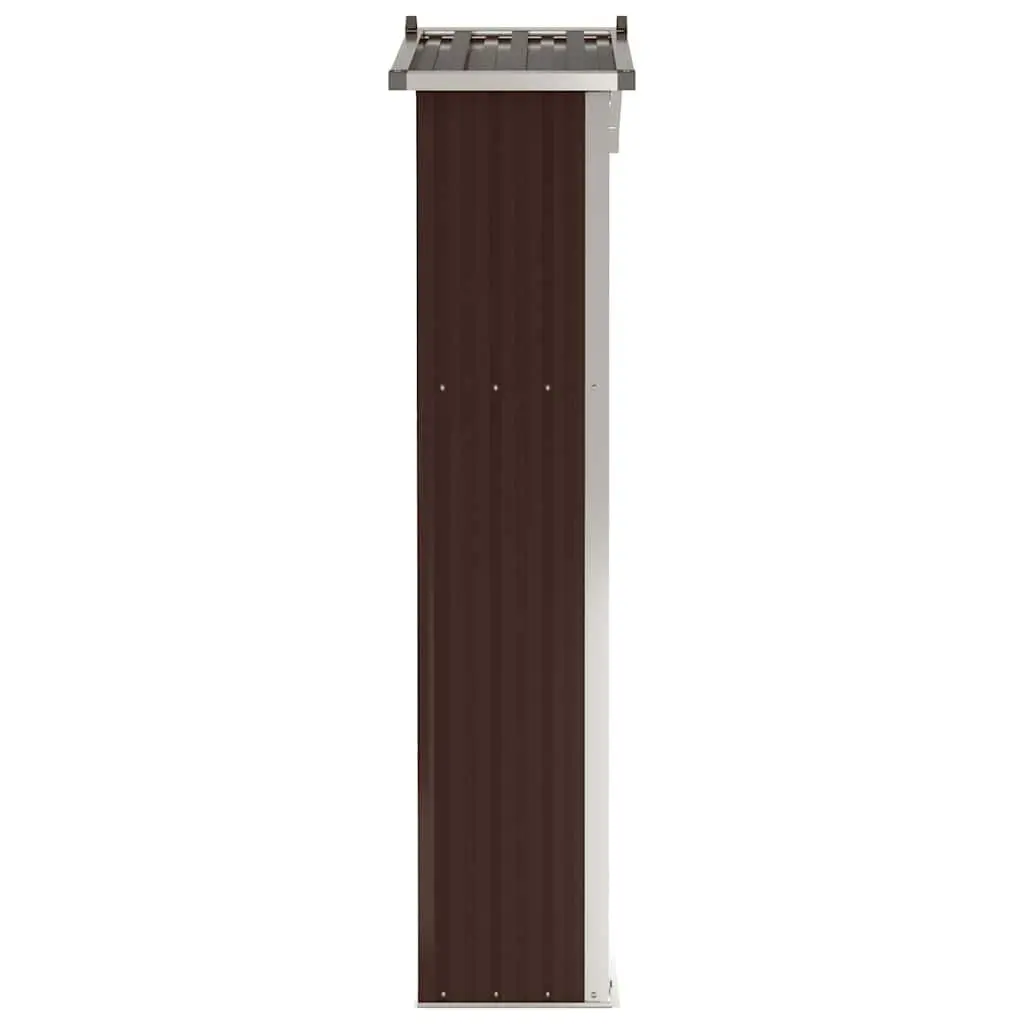 Garden Shed Outdoor Storage Brown Galvanised Steel 116 x 45 x 175 cm