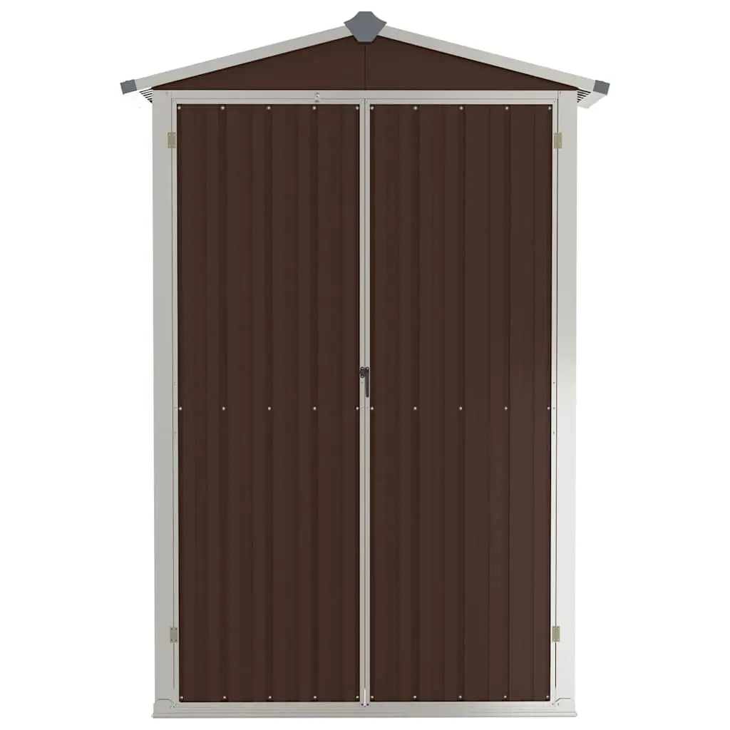 Garden Shed Outdoor Storage Brown Galvanised Steel 116 x 45 x 175 cm