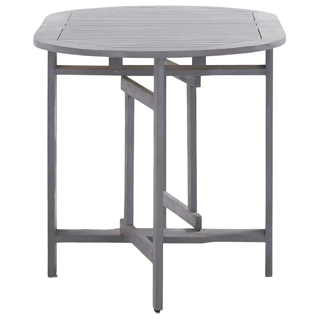 Outdoor Dining Table Grey Oval Garden 120x70x74cm