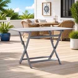Grey Folding Garden Dining Table - Dimensions 120x70x75cm