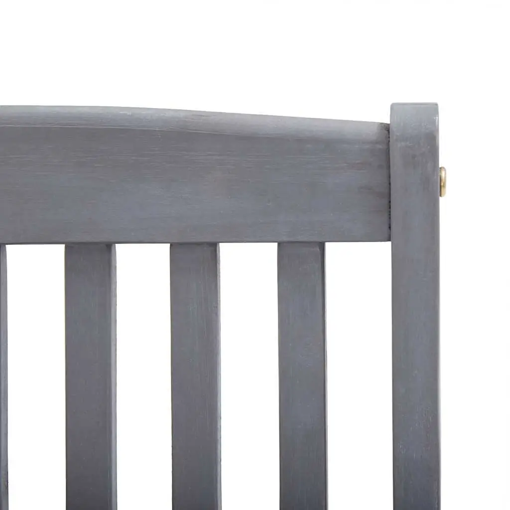 Folding Outdoor Chairs 4 pcs Grey Solid Acacia Wood Garden Patio Dining Seating