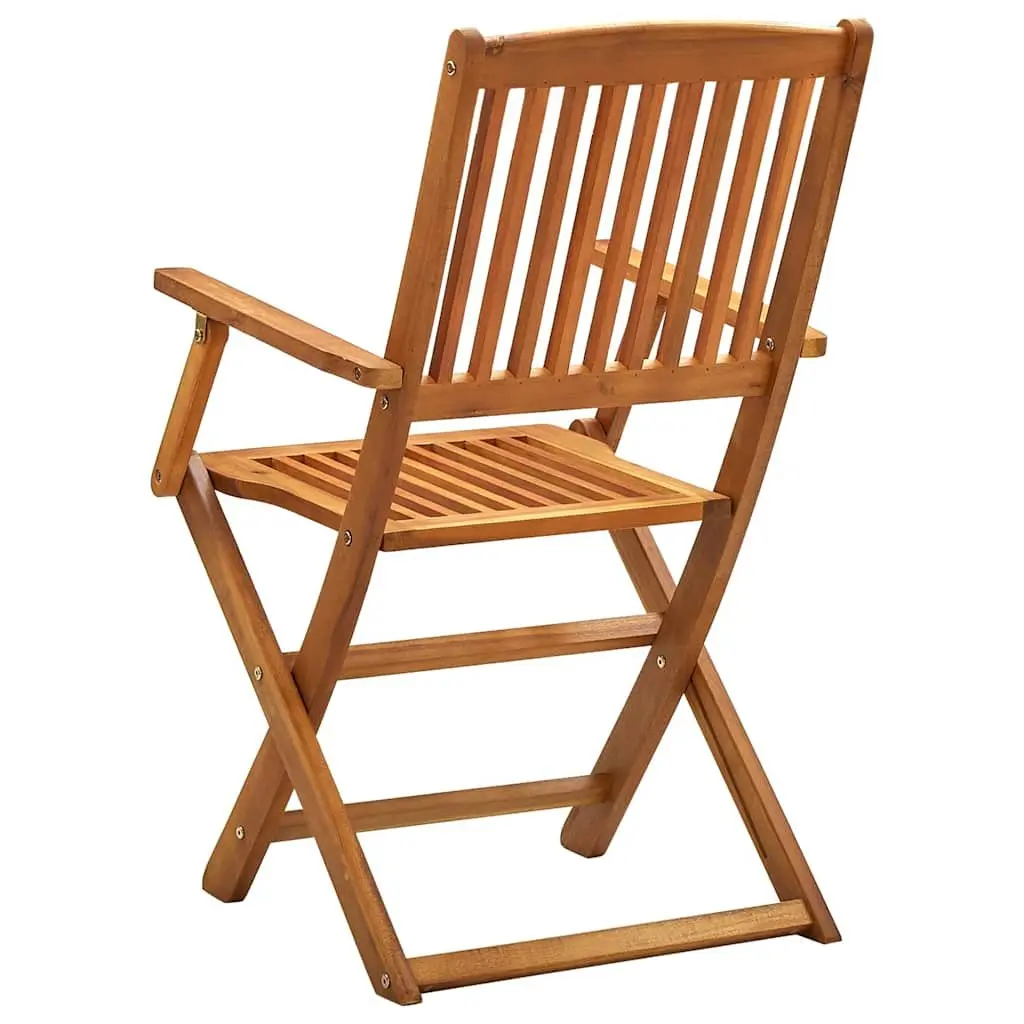 Outdoor Folding Chairs 2 pcs Garden Patio Dining Seating Brown Wood