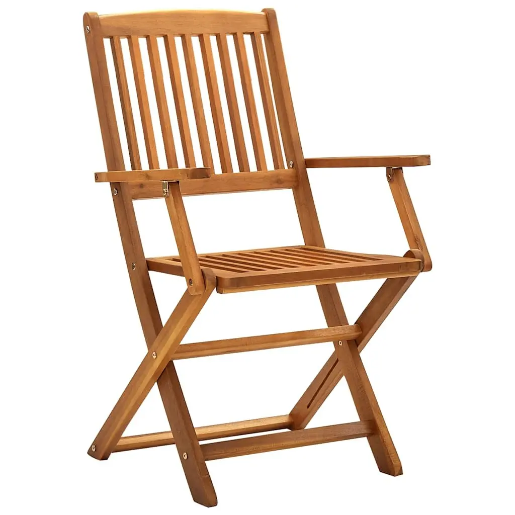 Folding Outdoor Chairs for Garden Patio Dining Set 4 Piece Brown