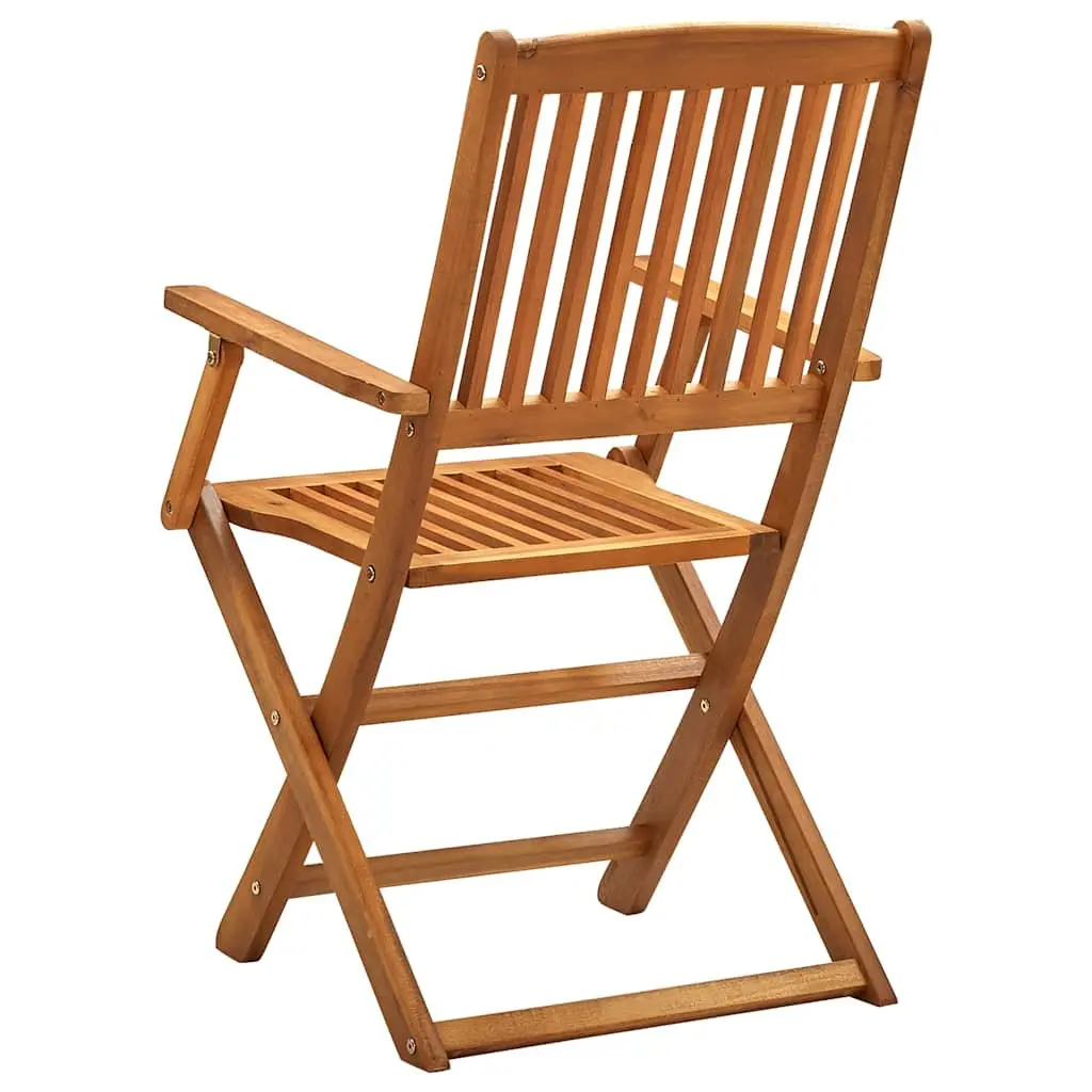 Folding Outdoor Chairs for Garden Patio Dining Set 4 Piece Brown