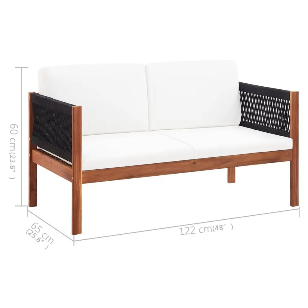 Acacia Wood 2-Seater Outdoor Sofa