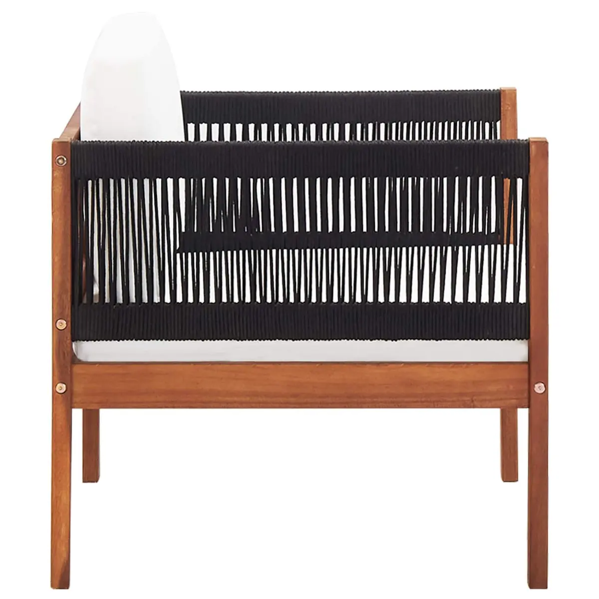 Solid Acacia Wood Garden Chairs with Cushions