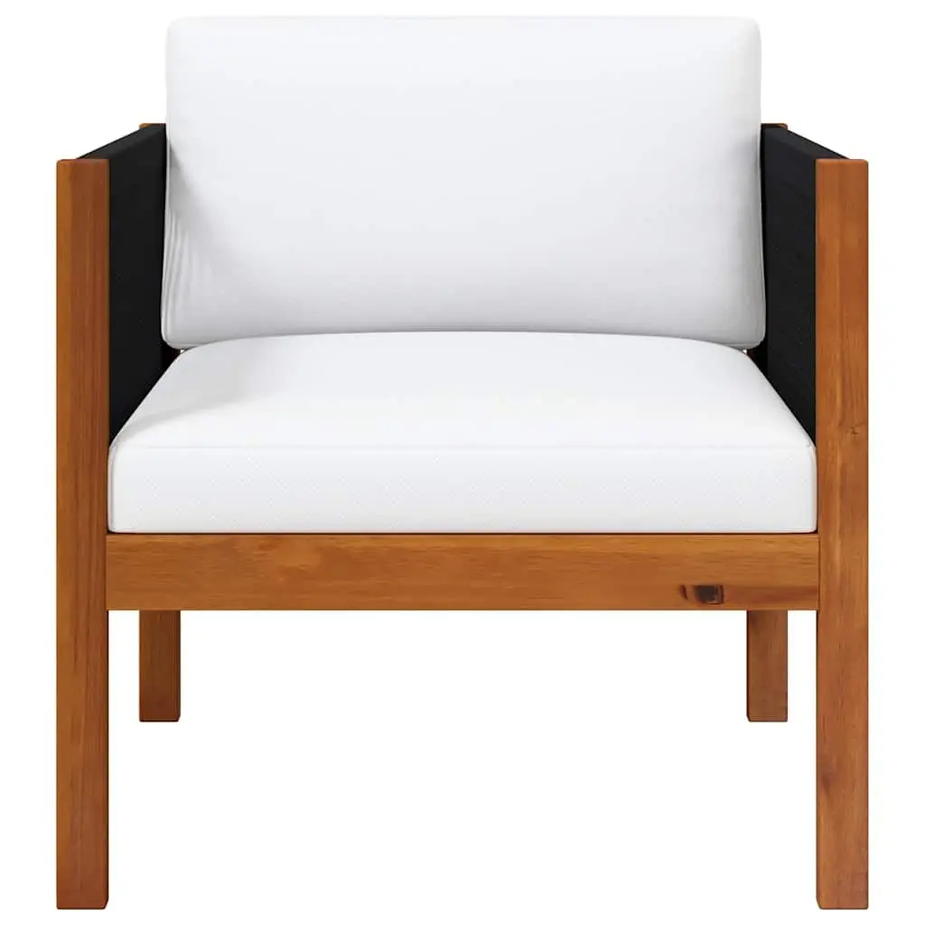 Solid Acacia Wood Garden Chairs with Cushions