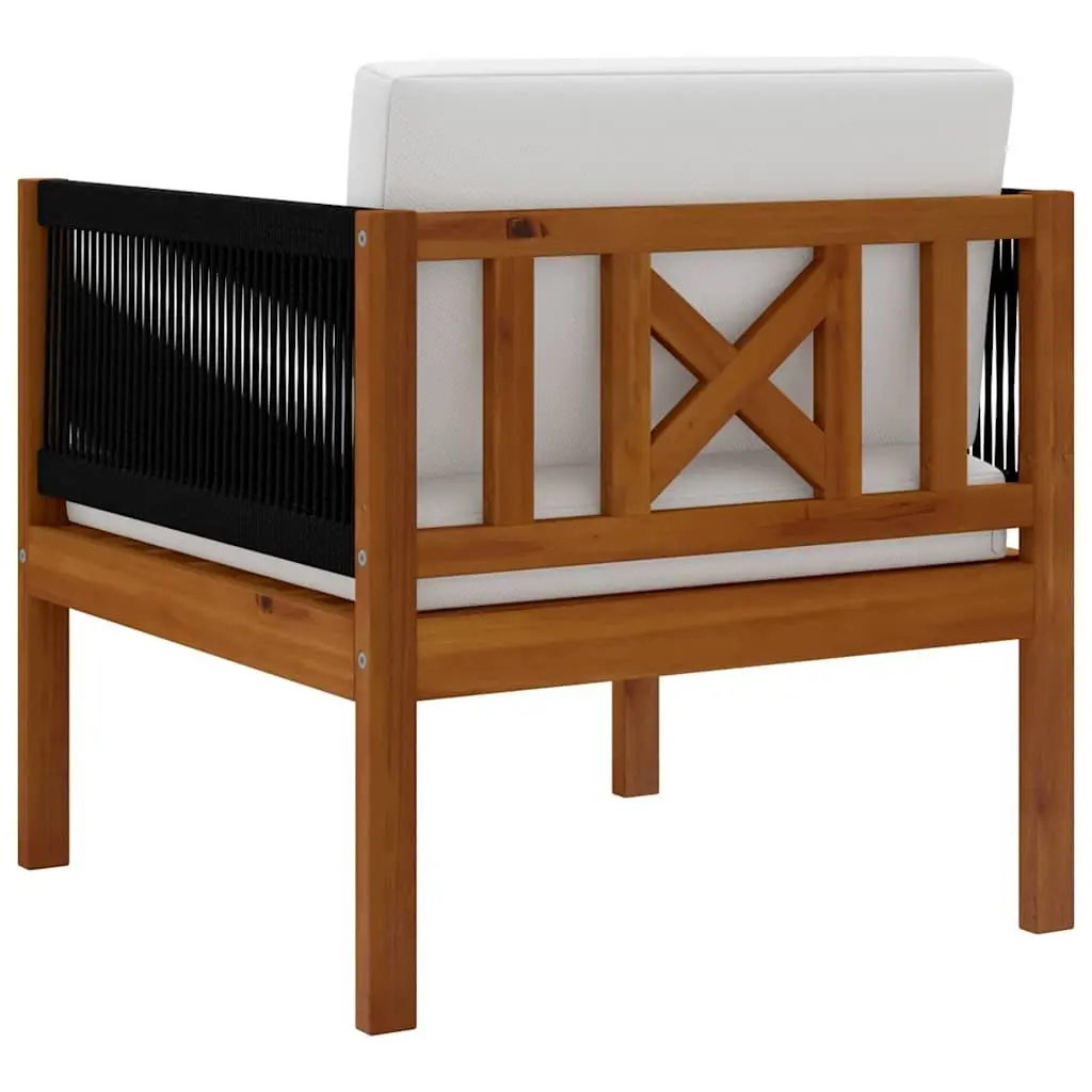 Solid Acacia Wood Garden Chairs with Cushions