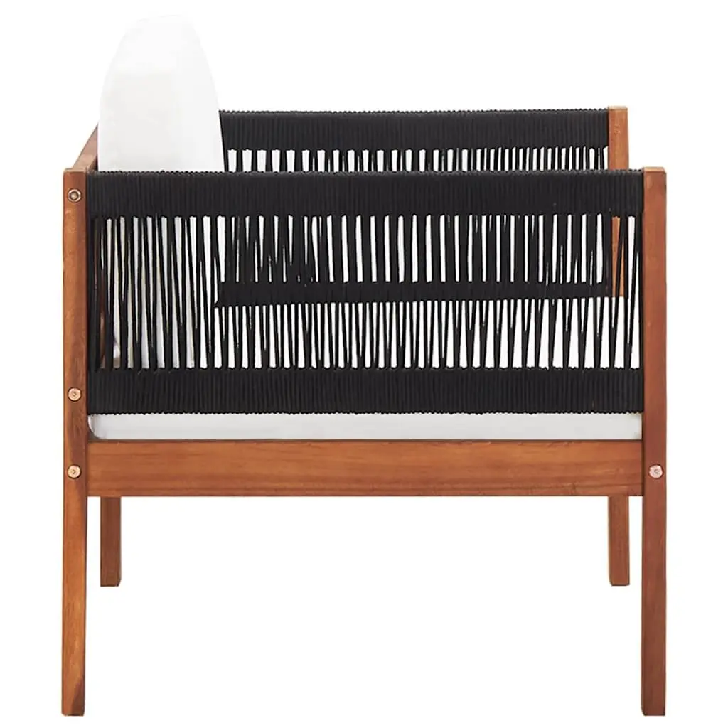 Solid Acacia Wood Garden Chairs with Cushions