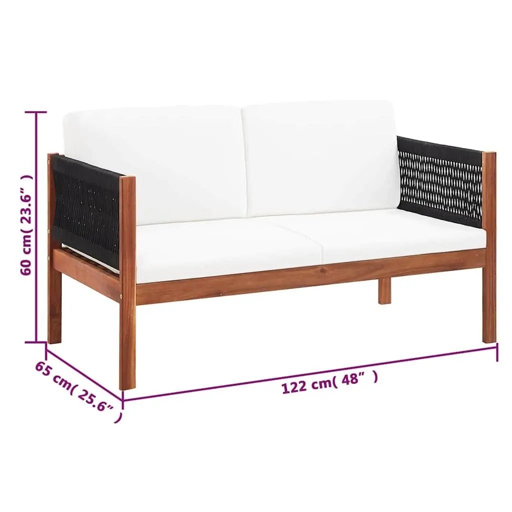 4 Piece Garden Lounge Set Outdoor Furniture Acacia Wood Chairs Sofa Coffee Table