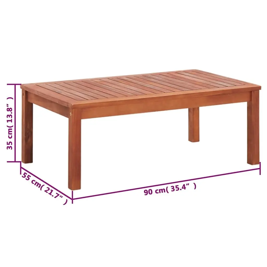 4 Piece Garden Lounge Set Outdoor Furniture Acacia Wood Chairs Sofa Coffee Table