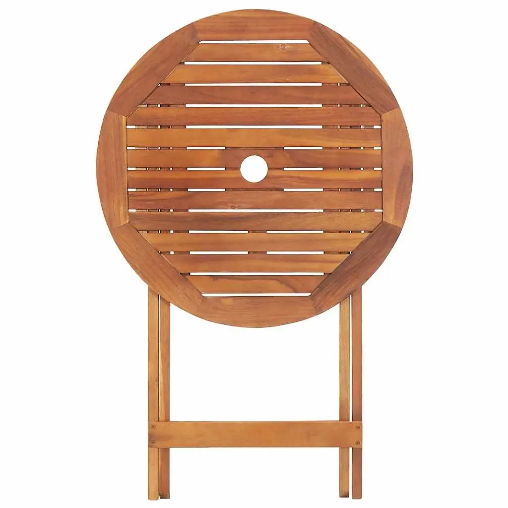 Folding Garden Dining Table Outdoor Patio Furniture Brown Acacia Wood 60x75cm