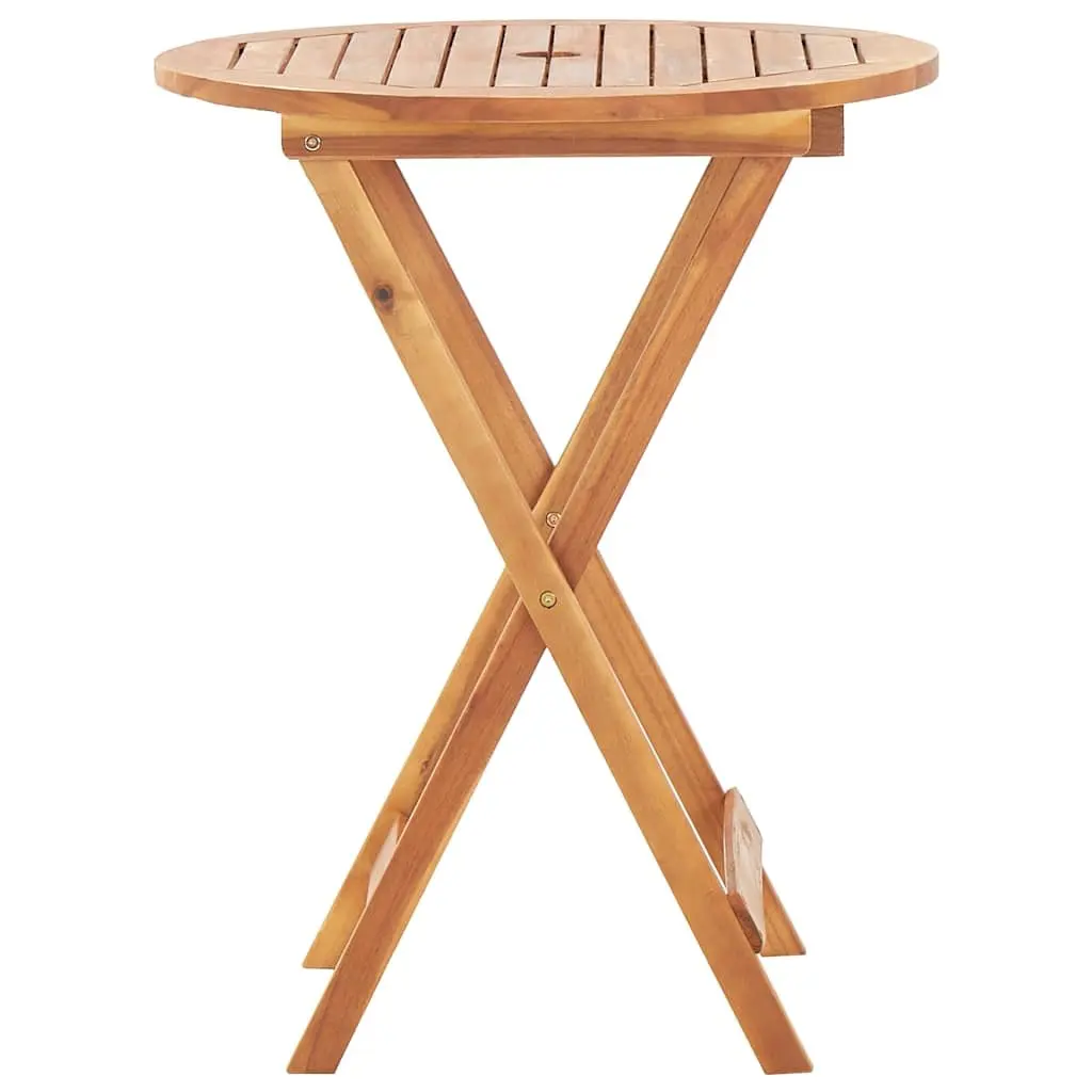 Folding Garden Dining Table Outdoor Patio Furniture Brown Acacia Wood 60x75cm