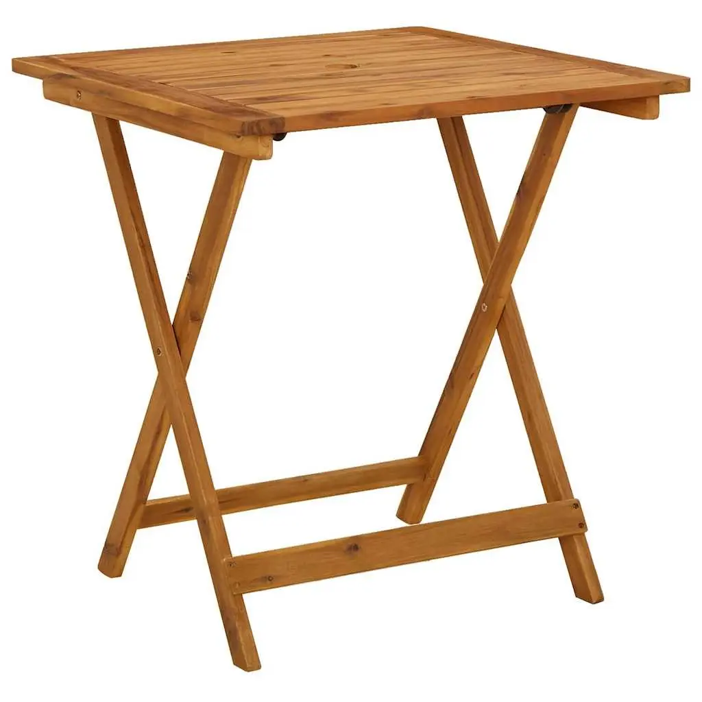 Folding Garden Dining Table 70x70x75cm Outdoor Patio Furniture Brown Wood
