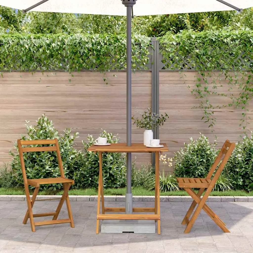 Folding Garden Dining Table 70x70x75cm Outdoor Patio Furniture Brown Wood