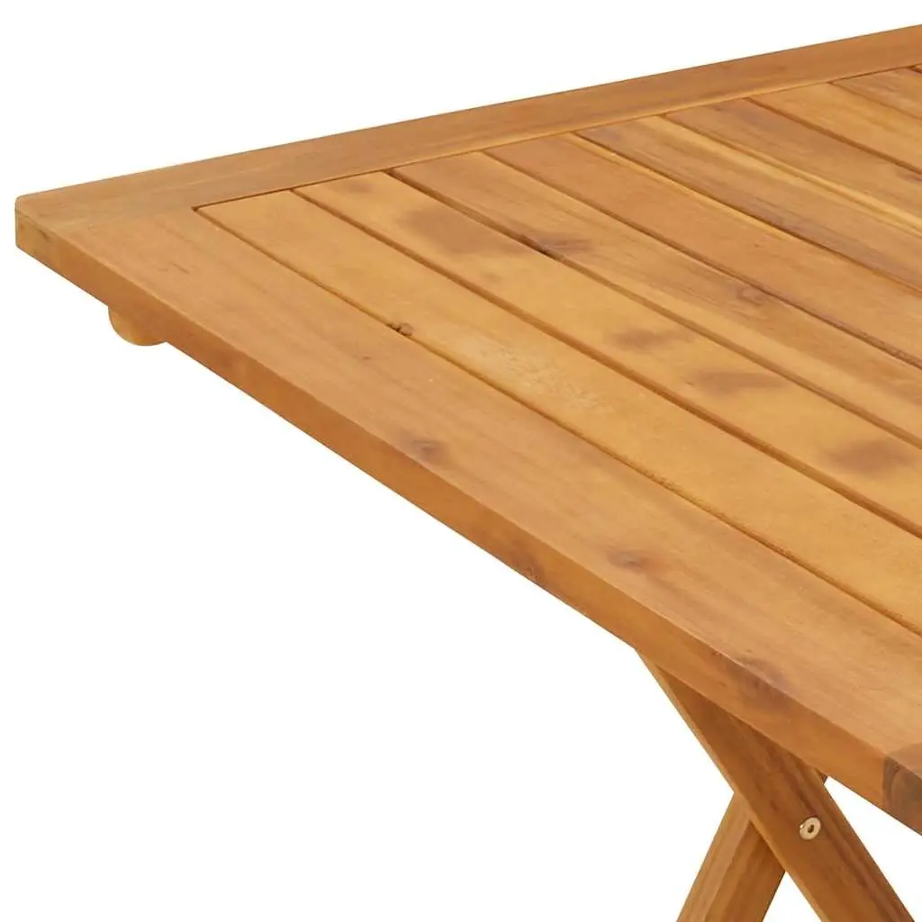Folding Garden Dining Table 70x70x75cm Outdoor Patio Furniture Brown Wood