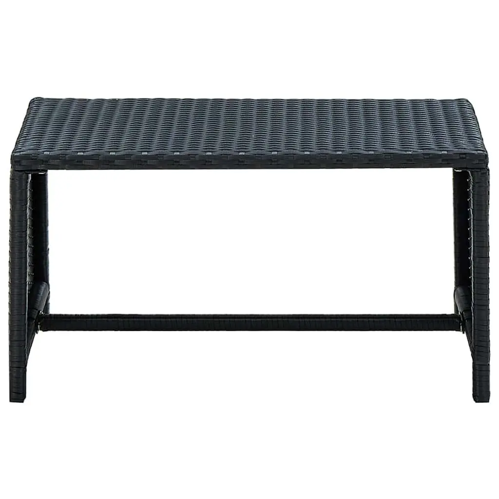 Black Poly Rattan Coffee Table 70x40x38 cm Outdoor Garden Patio Furniture