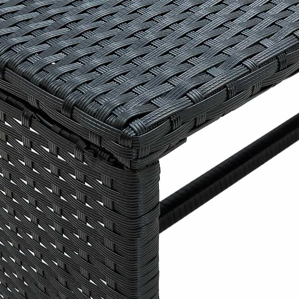 Black Poly Rattan Coffee Table 70x40x38 cm Outdoor Garden Patio Furniture