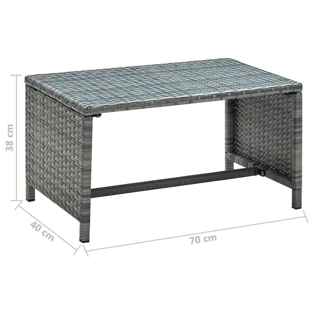 Coffee Table Anthracite Outdoor Garden Patio Poly Rattan Accent Furniture