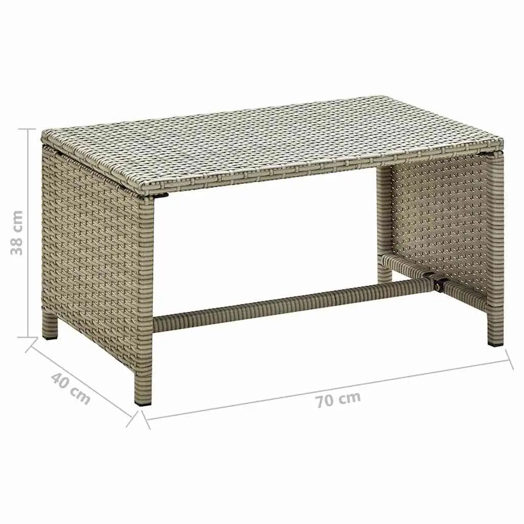 Coffee Table Beige Outdoor Garden Patio Poly Rattan Furniture Accent Leisure