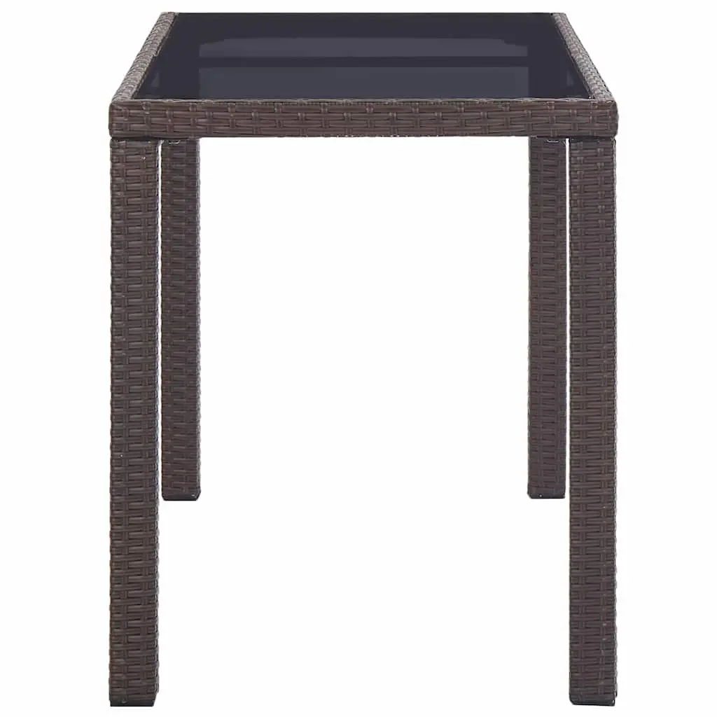 Outdoor Garden Dining Table Brown Poly Rattan 123 x 60 x 74 cm