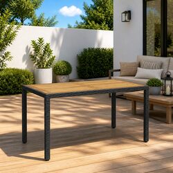 Specifications of an Outdoor Dining Table in Black Brown